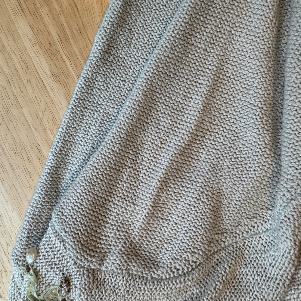 Free People Sea Shell Boho Beaded Knit Cardigan Medium - Picture 11 of 12